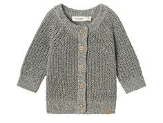 Lil Atelier sky gray strikcardigan bomuld
